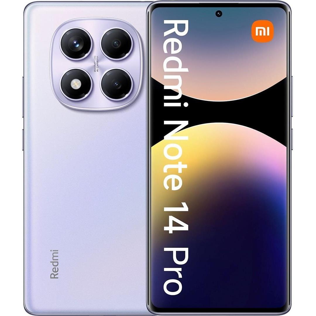 Xiaomi Redmi Note 14 Pro (256 GB, Aurora Purple, 6.67", Hybrid Dual SIM, 4G), Smartphone, Violett
