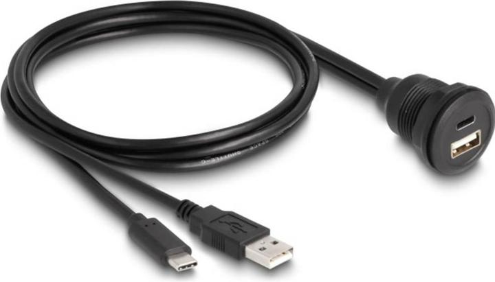 Produktbild Delock USB 2.0 Kabel USB Typ-A Stecker und USB Type-C Stecker zu USB Typ-A Buchse und USB Type-C Buc (1 m, USB 2.0)