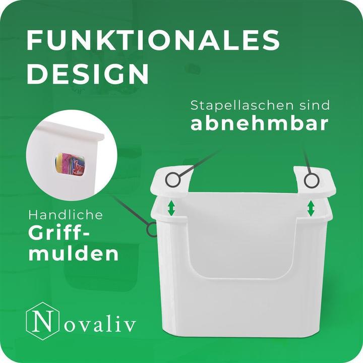 Produktbild Novaliv 2x Aufbewahrungsbox Bad Organizer Kleiderschrank Schubladen Ordnungssystem Weiss Wohnmobil Sc (25 cm, 2x)