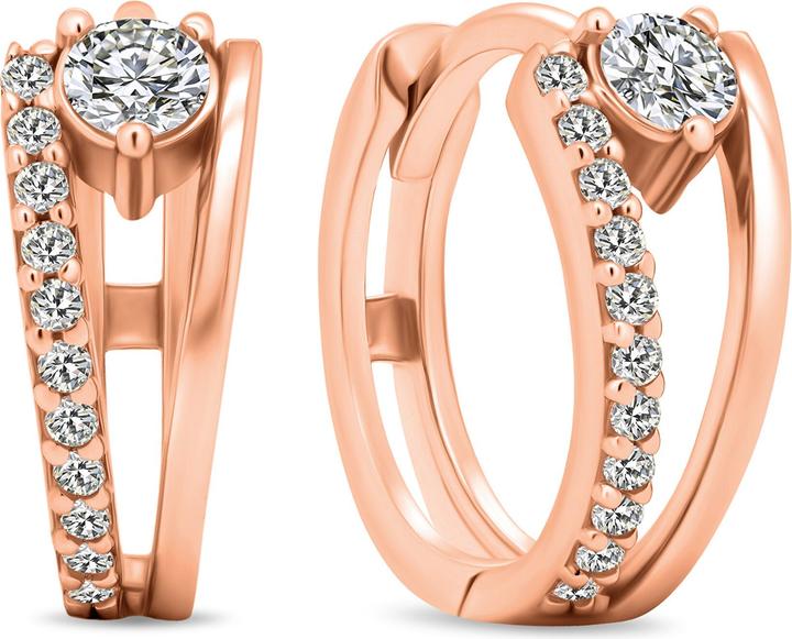 Produktbild Brilio Silver - Dazzling round bronze earrings with zircons EA503R