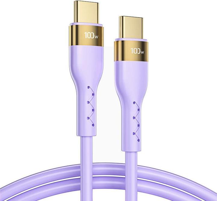 Actual product image Joyroom USB-C to USB-C Cable 5A, 100W, 1.2m - Purple