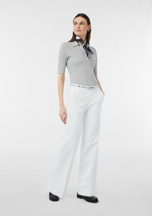 Produktbild Comma Strickpullover Rippstrick-Shirt im Slim Fit mit Polokragen (42)