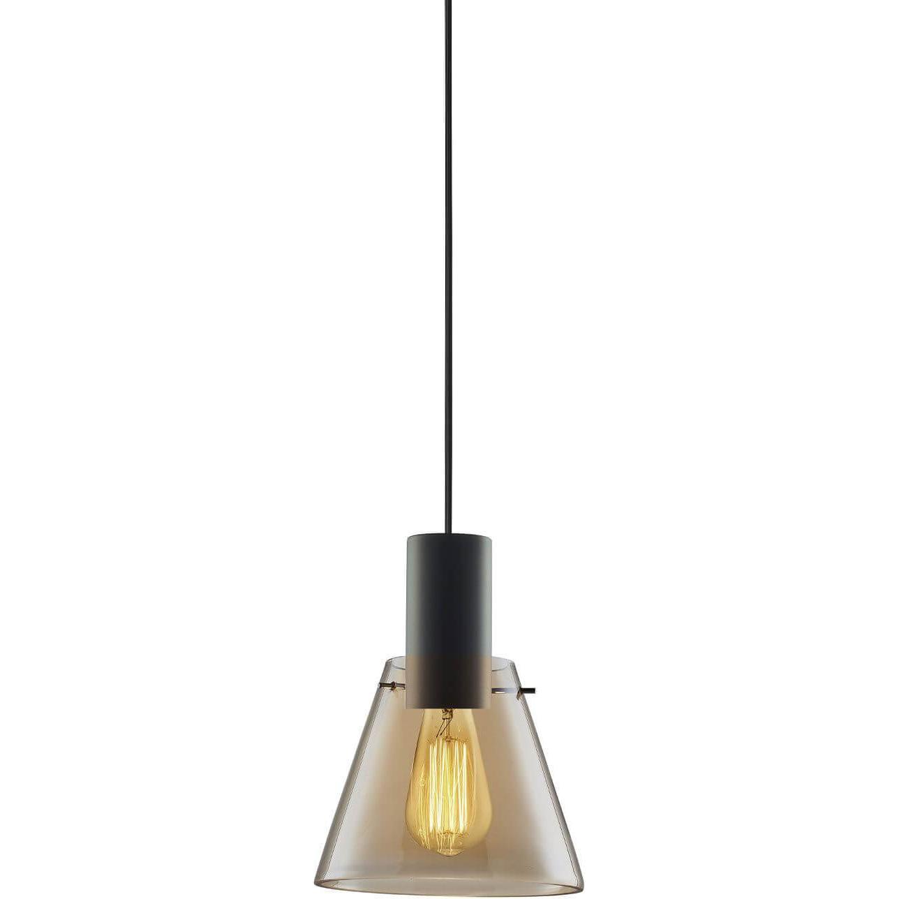 Isoled, Pendelleuchte, Pendelleuchte, amber concave Glas, E27, 20cm, 50-300cm, exkl. Baldachin