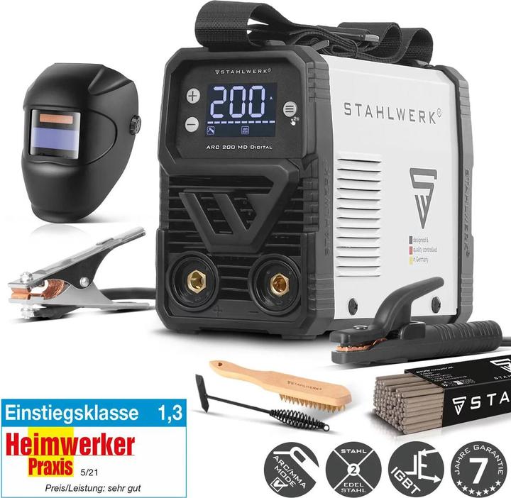 Stahlwerk Schweissgerät ARC 200 MD Digital - DC VA MMA | E-Hand | Lift-TIG 200A, Digital-Display, IGBT (Inverter welder)