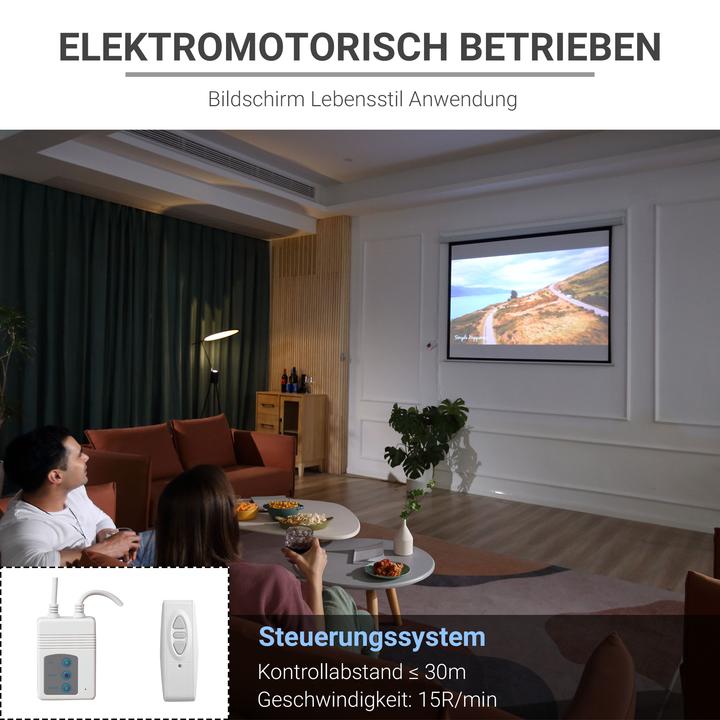 Actual product image Homcom Beamer-Leinwand Kunststoff, Metall Weiss (4:3)