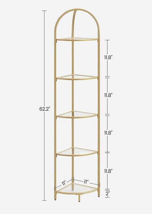 Actual product image Vasagle Corner shelf gold 28.0 x 28.0 x 158.0 cm (28 x 28 x 158 cm)