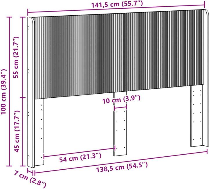 Actual product image vidaXL Modernes Kopfteil (141.50 x 7 x 100 cm)