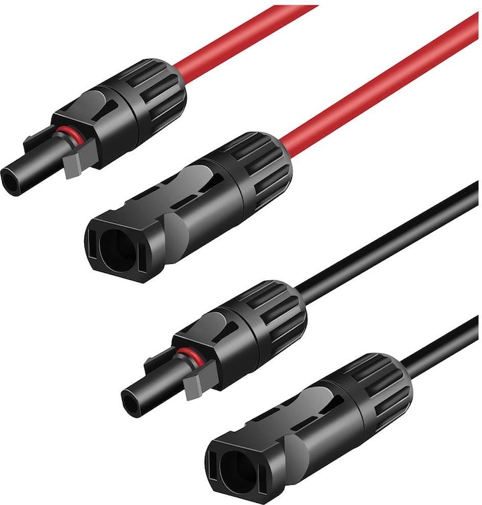 Image du produit LogiLink Kit de câble d'extension solaire, MC4/M à MC4/F, 6 mm², CU, 3 m (Câble solaire)