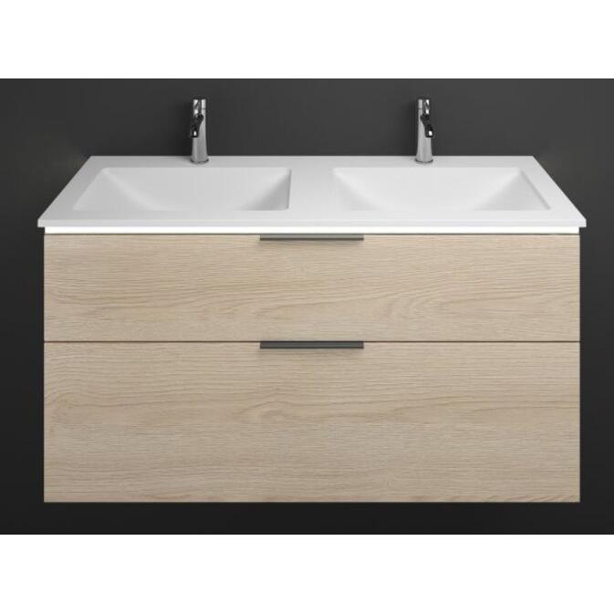 burgbad, Badmöbelset, Eqio Mineralguss-Waschtisch inklusive Waschtischunterschrank und LED-Waschtischunterschrankb