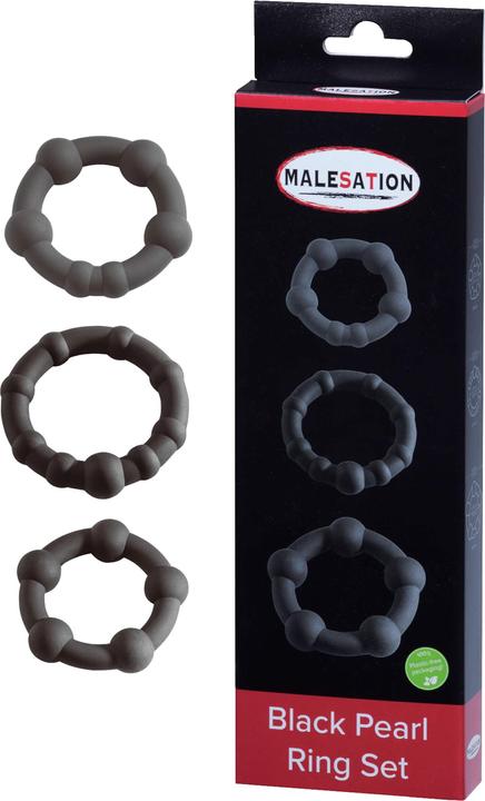 Produktbild Malesation Black Pearl Ring Set