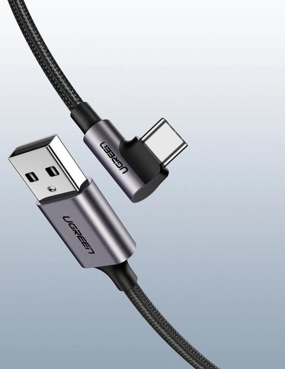Productafbeelding Ugreen USB-C Haaks naar USB-A 2.0 A 3A Datakabel (2 m, USB 2.0)