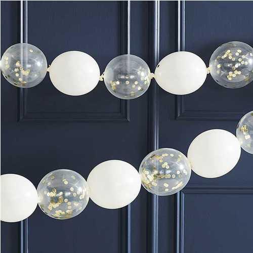 Image du produit Ginger Ray Guirlande de ballons - Blanc Or (24 pcs)