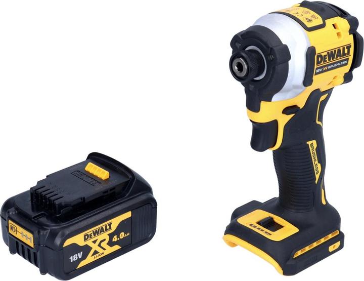 Produktbild DeWalt DCF 850 N Akku Schlagschrauber 18 V 205 Nm 1/4" Brushless + 1x Akku 4,0 Ah - ohne LadegerÃ¤t (Akkubetrieb)