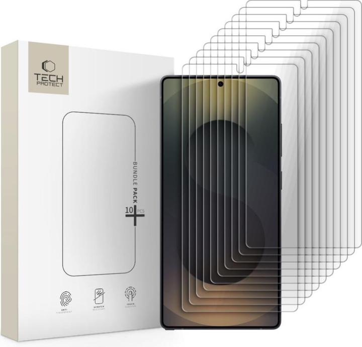 Tech-Protect Bundle 10-Pack Hartglas Galaxy S25 Ultra Klar (10 pcs., Samsung Galaxy S25 Ultra)