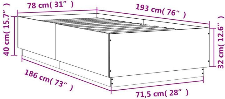 Actual product image vidaXL Bedstead (75 x 190 cm)