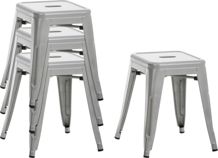 Produktbild CLP 4er Set Hocker Armin, silber