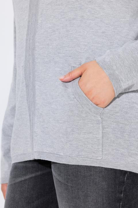 Immagine prodotto Ulla Popken Cardigan con NYC, cappuccio e tasca a marsupio (50, 52)