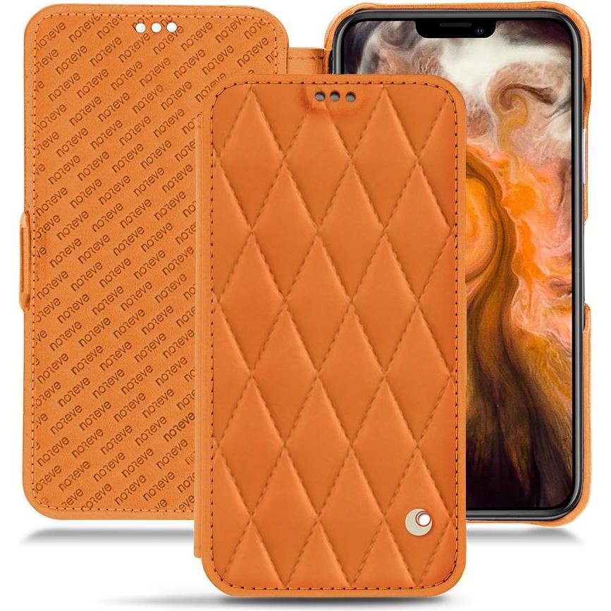 Noreve Lederschutzhülle horizontal (Apple iPhone 11 Pro Max), Smartphone Hülle, Orange