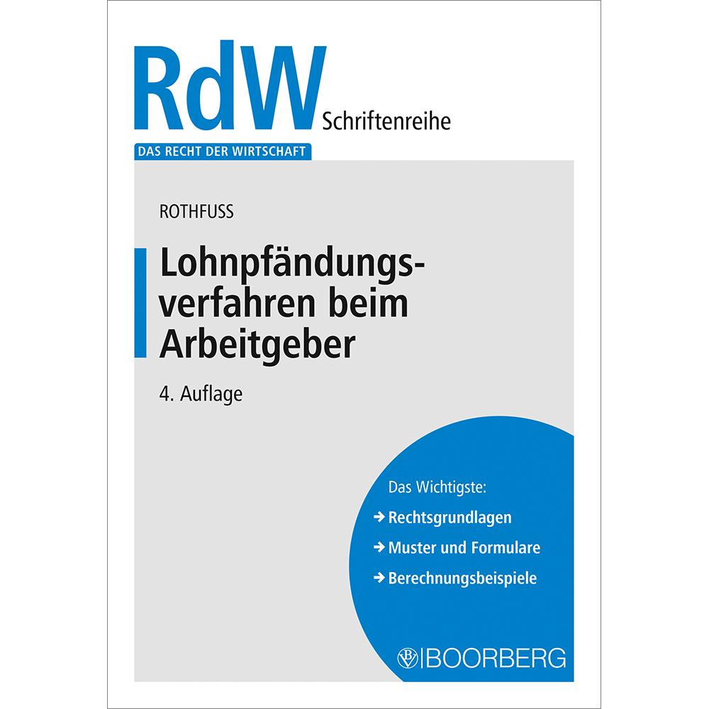Thumbnail - Lohnpfndungsverfahren beim Arbeitgeber, Fachbücher von Peter Rothfuss