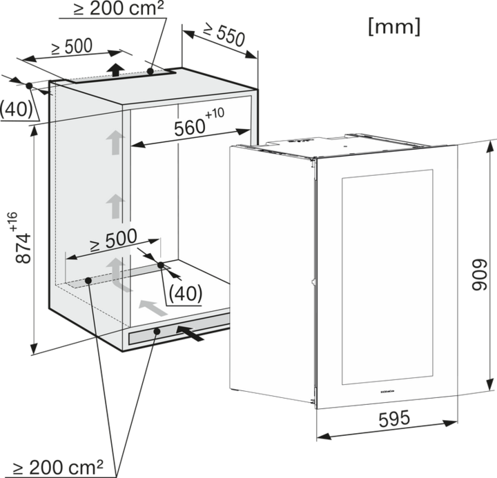 Actual product image Miele KWT 6422 iG-1 sw EB wine cabinetG 89cm 104L/33Flx0.75L integr
