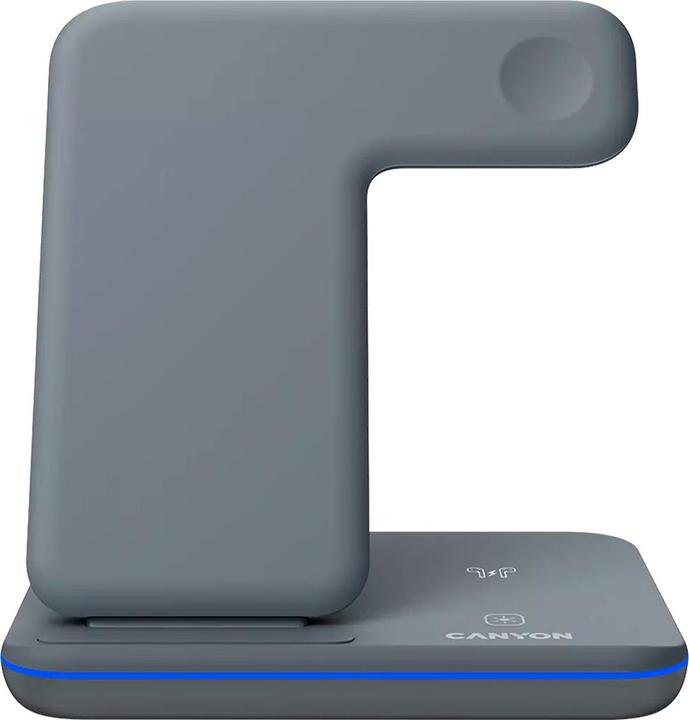 Produktbild Canyon WS-303, kabelloses 3-in-1-Ladegerät, mit Touch-Taste für fliessendes Wasserlicht, Eingang 9 V (15 W)