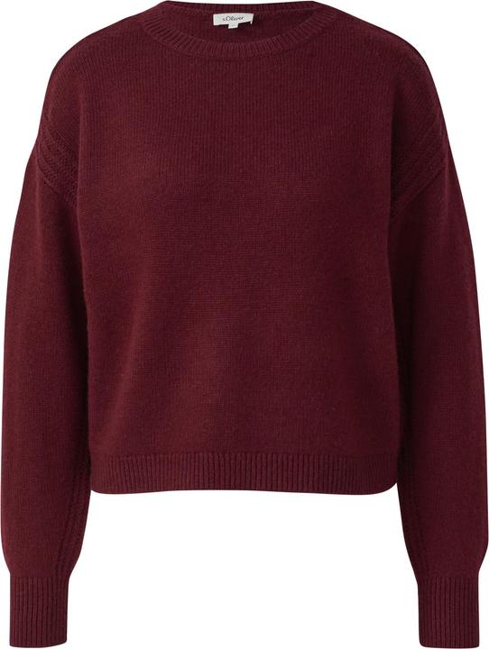 Produktbild s.Oliver Strickpullover Strickpullover aus Wollmix mit Ripp-Details (48)