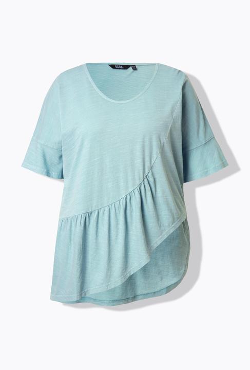 Actual product image Ulla Popken Asymmetric Flounce Panel Short Sleeve Tee (60)