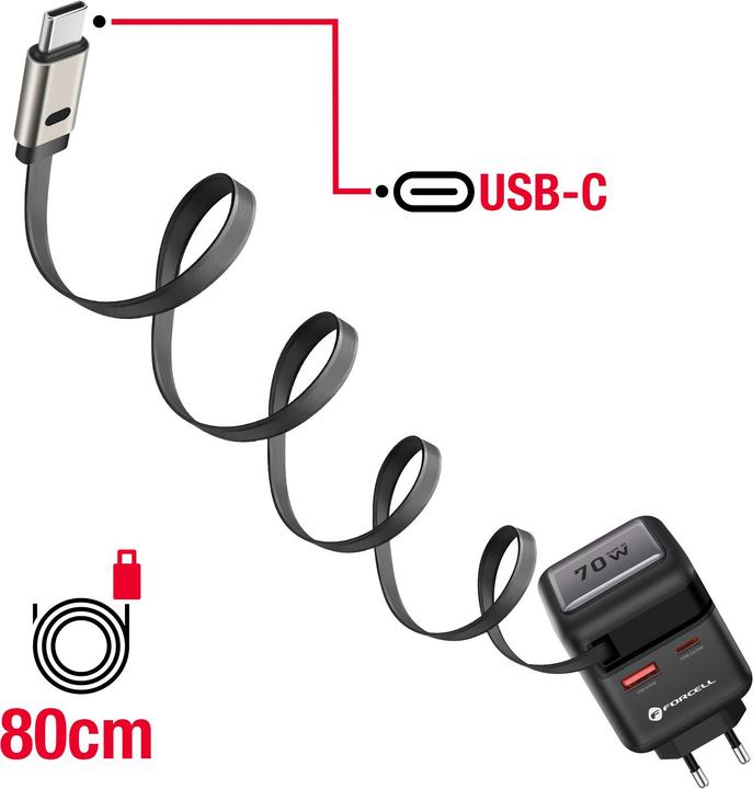 Image du produit Forcell Chargeur 70W GaN III USB-C (70 W)