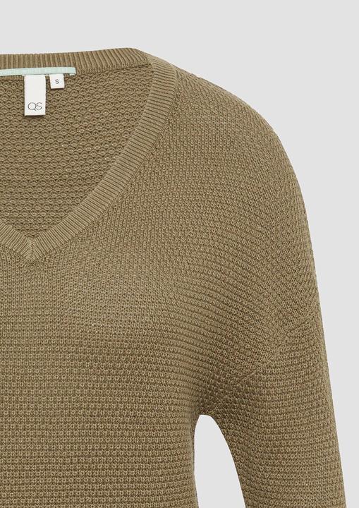 Produktbild S.Oliver Strickpullover Pullover mit Strukturmuster und V-Ausschnitt (M)