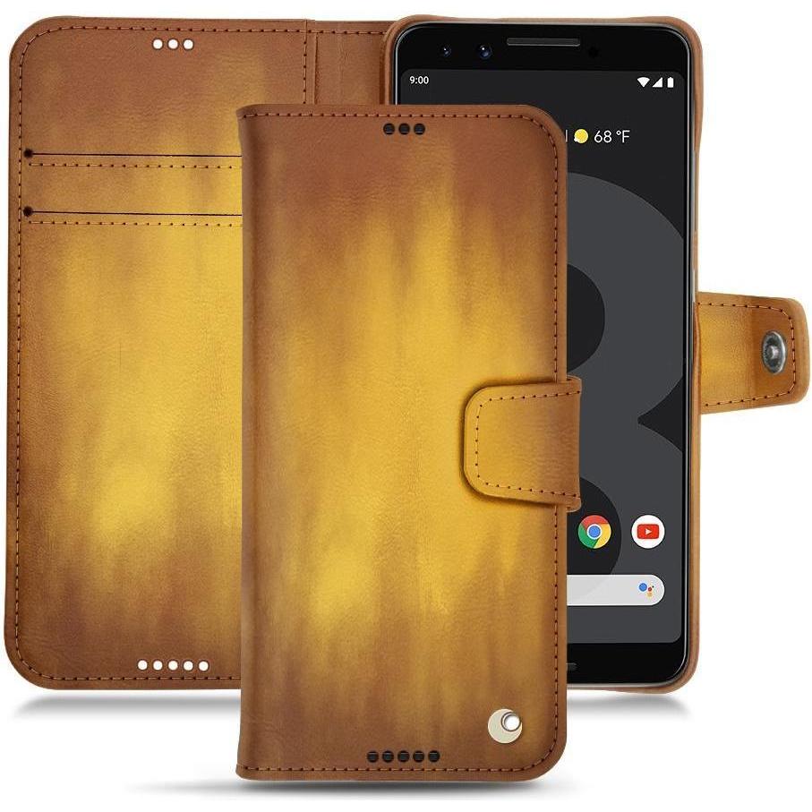 Noreve Lederschutzhülle Wallet (Google Pixel 3 XL), Smartphone Hülle, Gold