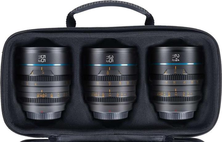 Actual product image Sirui Nightwalker 24 35+55mm T1.2 S35 MF Cine Lens Bundle X-Mount (Fujifilm X, APS-C / DX)