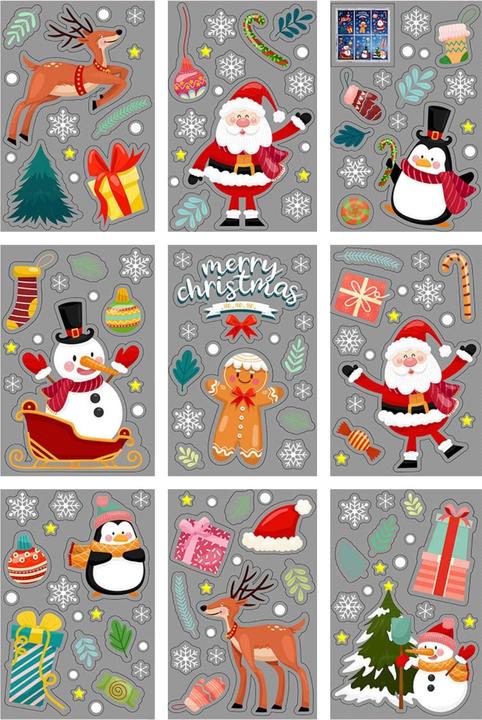 Hermex Kinderzimmer Fenstersticker Weihnachtsaufkleber Merry Christmas DIY Deko Glasfenster