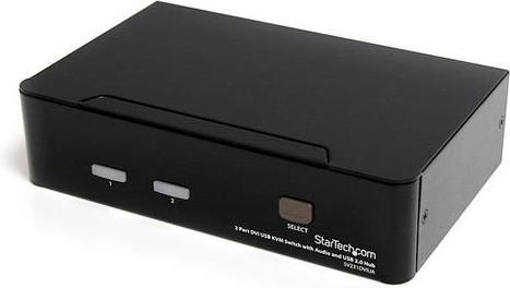 Produktbild StarTech .com 2 Port DVI USB KVM Switch with Audio and USB 2.0 Hub (SV231DVIUA) - KVM / audio / U...