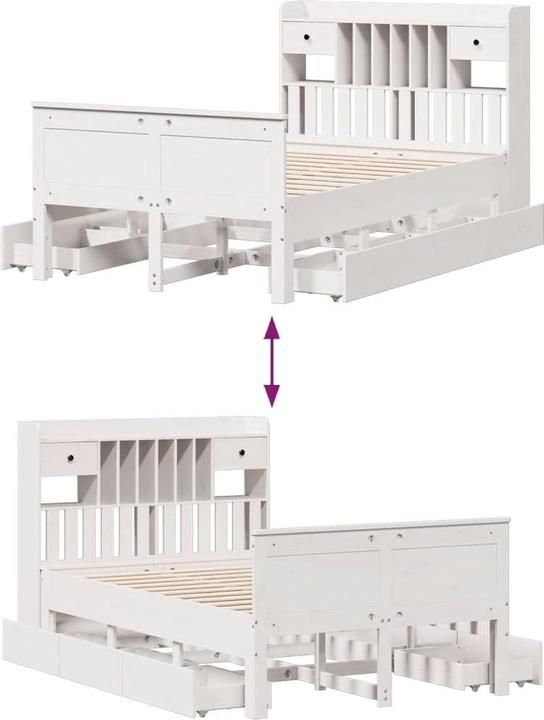 Produktbild vidaXL Bett mit Regal (135 x 190 cm)