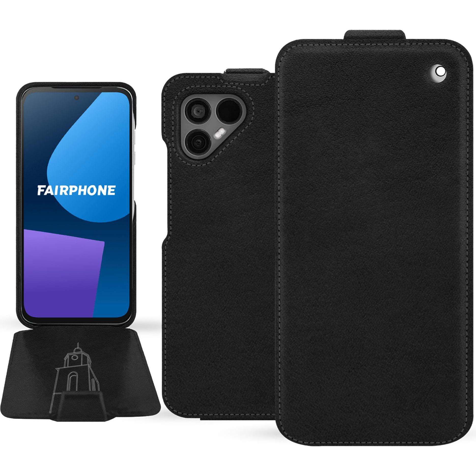 Noreve Lederschutzhülle vertikal (OnePlus 5), Smartphone Hülle, Schwarz