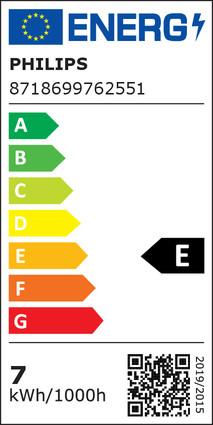 Energie-Label Philips LED Lampe (E27, 7 W, 806 lm, 1 x, E)