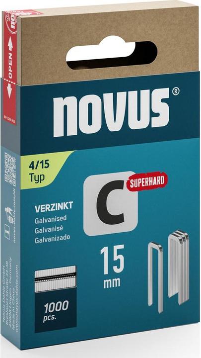 Actual product image Novus Narrow back staples C 4 15mm 1000 pcs.
