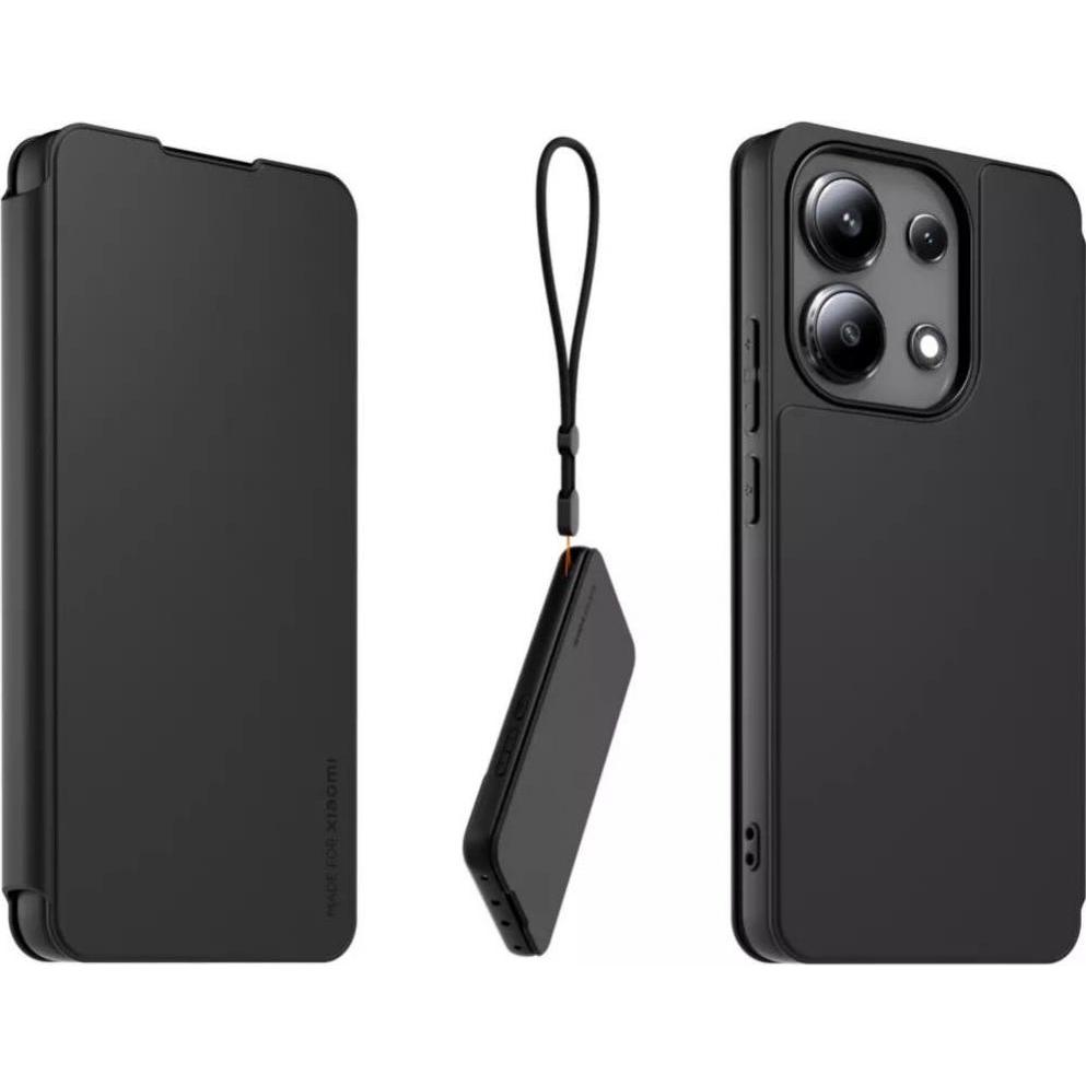Xiaomi Made for Bookcase with Necklace für Redmi Note 13 4G - black (Xiaomi Redmi Note 13), Smartphone Hülle, Schwarz