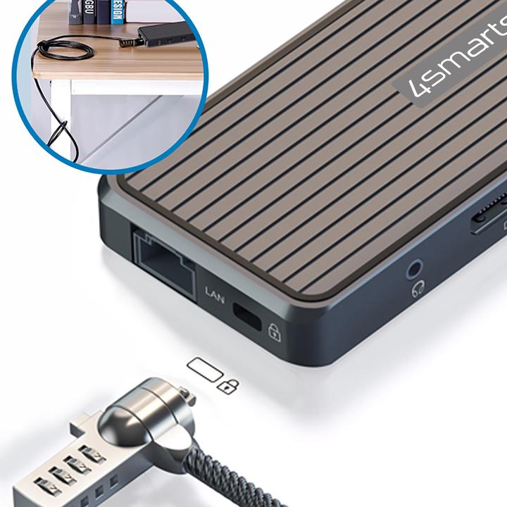 Produktbild 4smarts Dockingstation 6 in 1 Hub USB-C – HDMI/USB-A/DP/RJ-45/3.5mm (USB-C, 6 Ports)
