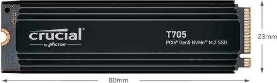 Image du produit Crucial T705 avec dissipateur thermique (2000 Go, M.2 2280)