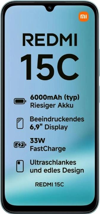 Actual product image Xiaomi Redmi 15C (256 GB, Mint green, 6.90", Dual SIM, 4G)