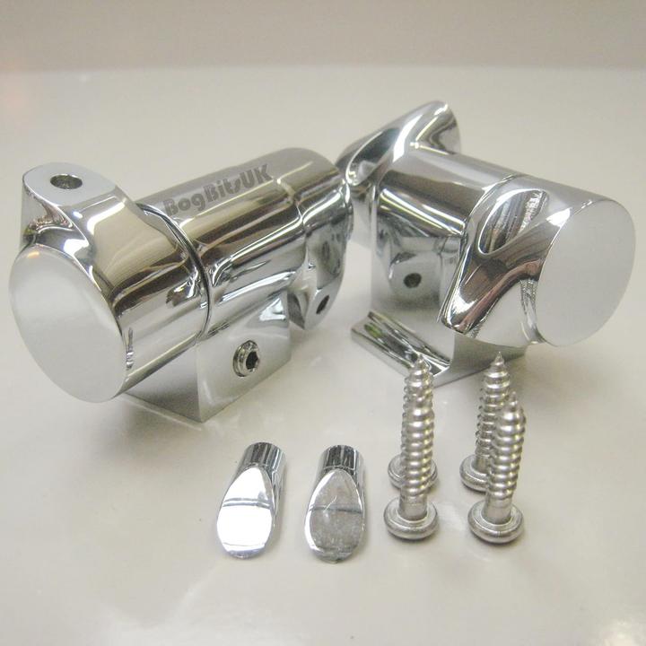 Produktbild ROCA Senso und Giralda Chrome Soft Close Toilettensitz Scharnier Set mit Endkappenbefestigung und