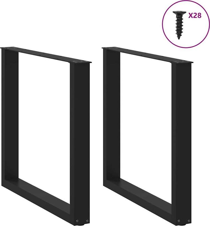 Immagine prodotto vidaXL Gambe del tavolino a U 2 pezzi nero 80x(72-73) cm gamba del tavolo in acciaio