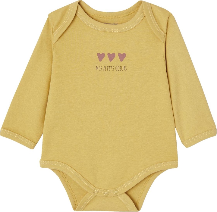 Produktbild Vertbaudet Bio-Kollektion: 3er-Pack Baby Langarmbodys in Schlupfform, Herzen (56)