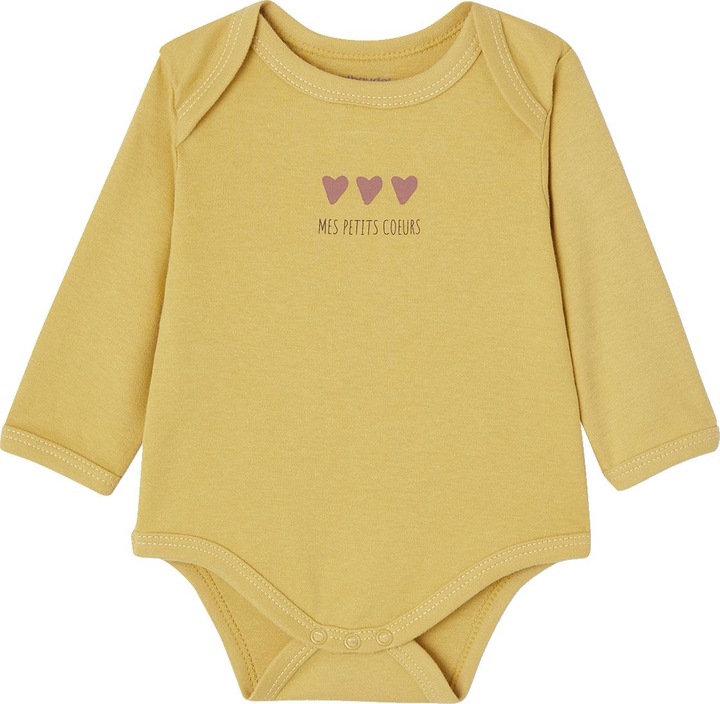 Immagine prodotto Vertbaudet Collezione biologica: confezione da 3 di body a maniche lunghe per neonati in stile slip-on, cuori (56)