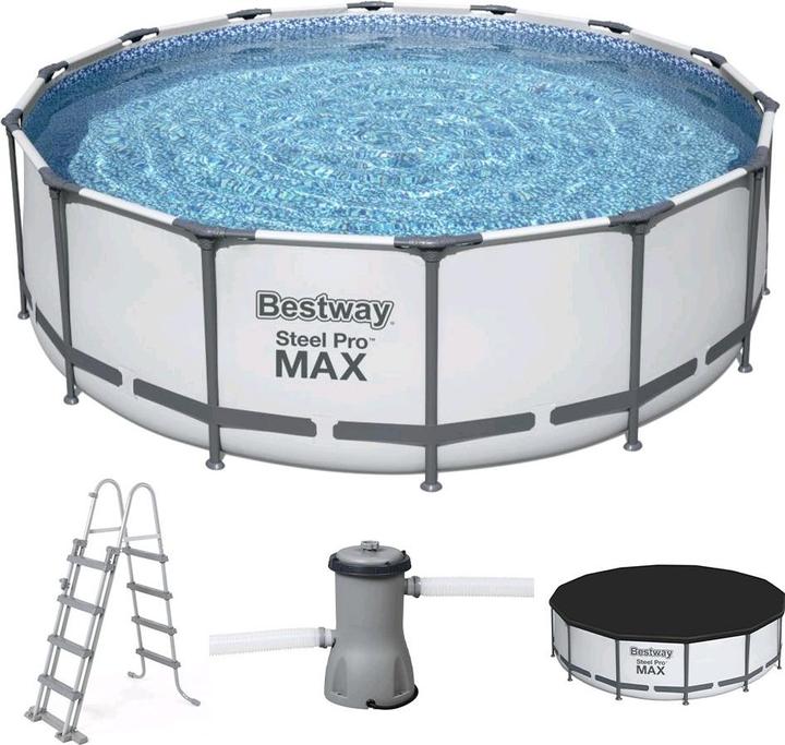 Bestway Steel Pro MAX Frame Pool complete set with filter pump Ø 427 x 122 cmRound (Ø 427 x 122 cm)