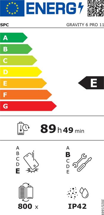 Etichetta energetica SPC Gravity Pro (4G, 11", 256 GB, Bianco)