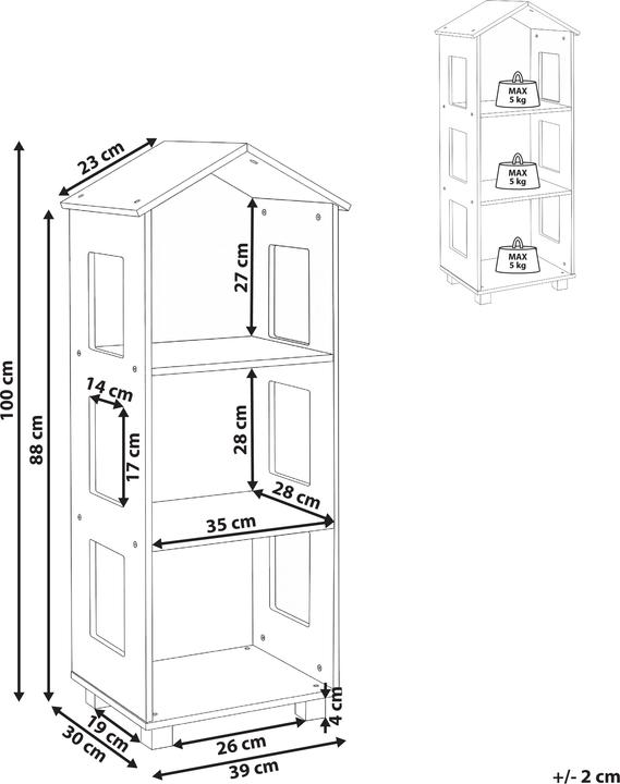 Produktbild Beliani Glenorie (39 x 30 x 100 cm)