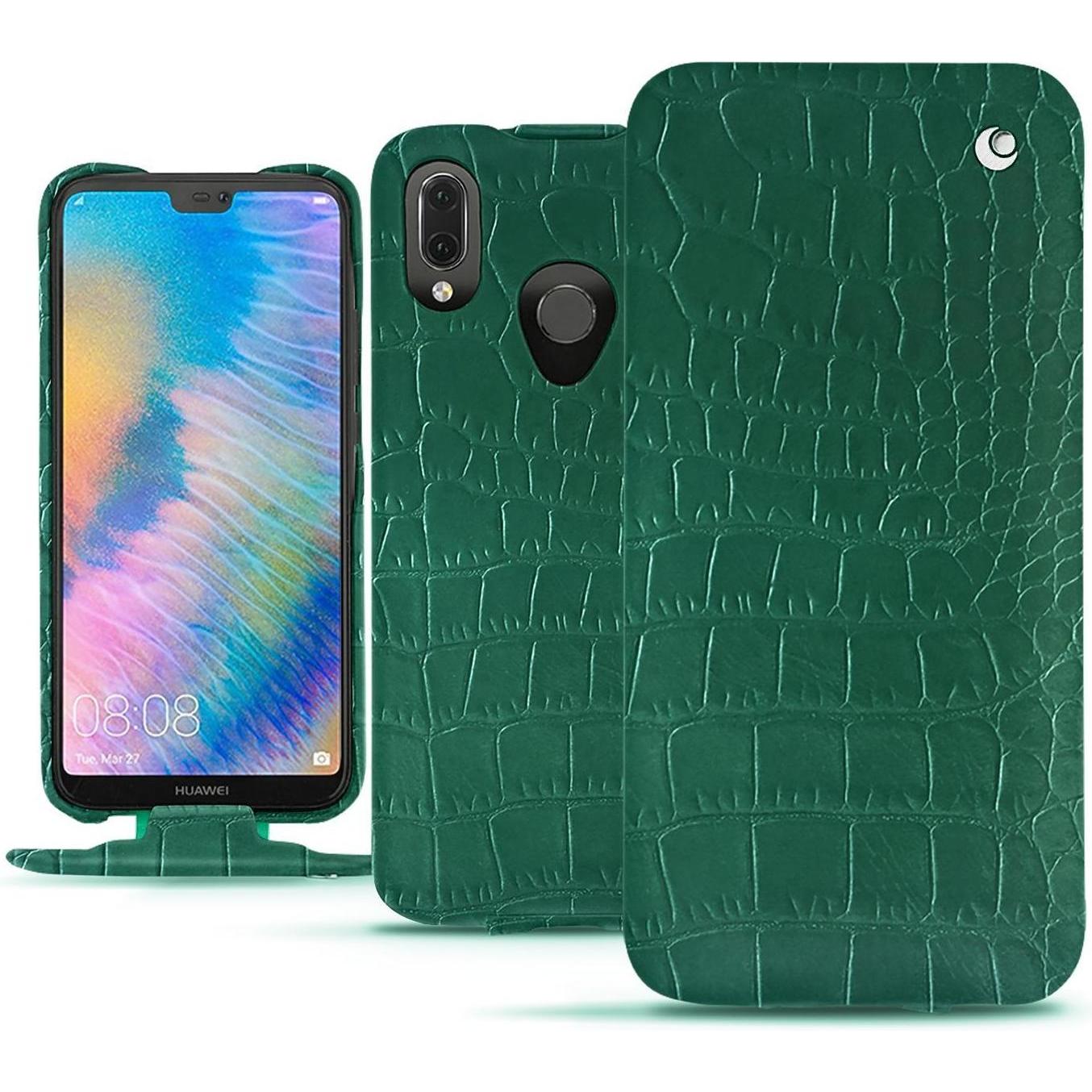 Thumbnail - Noreve Lederschutzhülle vertikal (Huawei P20 Lite), Smartphone Hülle, Grün