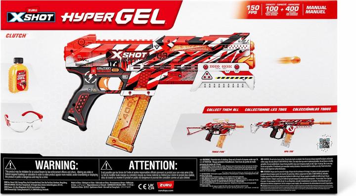 Actual product image Zuru X-SHOT Hyper Gel Clutch Blaster with gel balls - EN71
